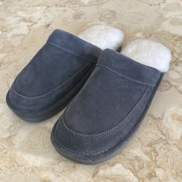 NEW! Nukbuuk Spencer Men’s Leather & Sheepskin Slippers - Picture 4 of 12